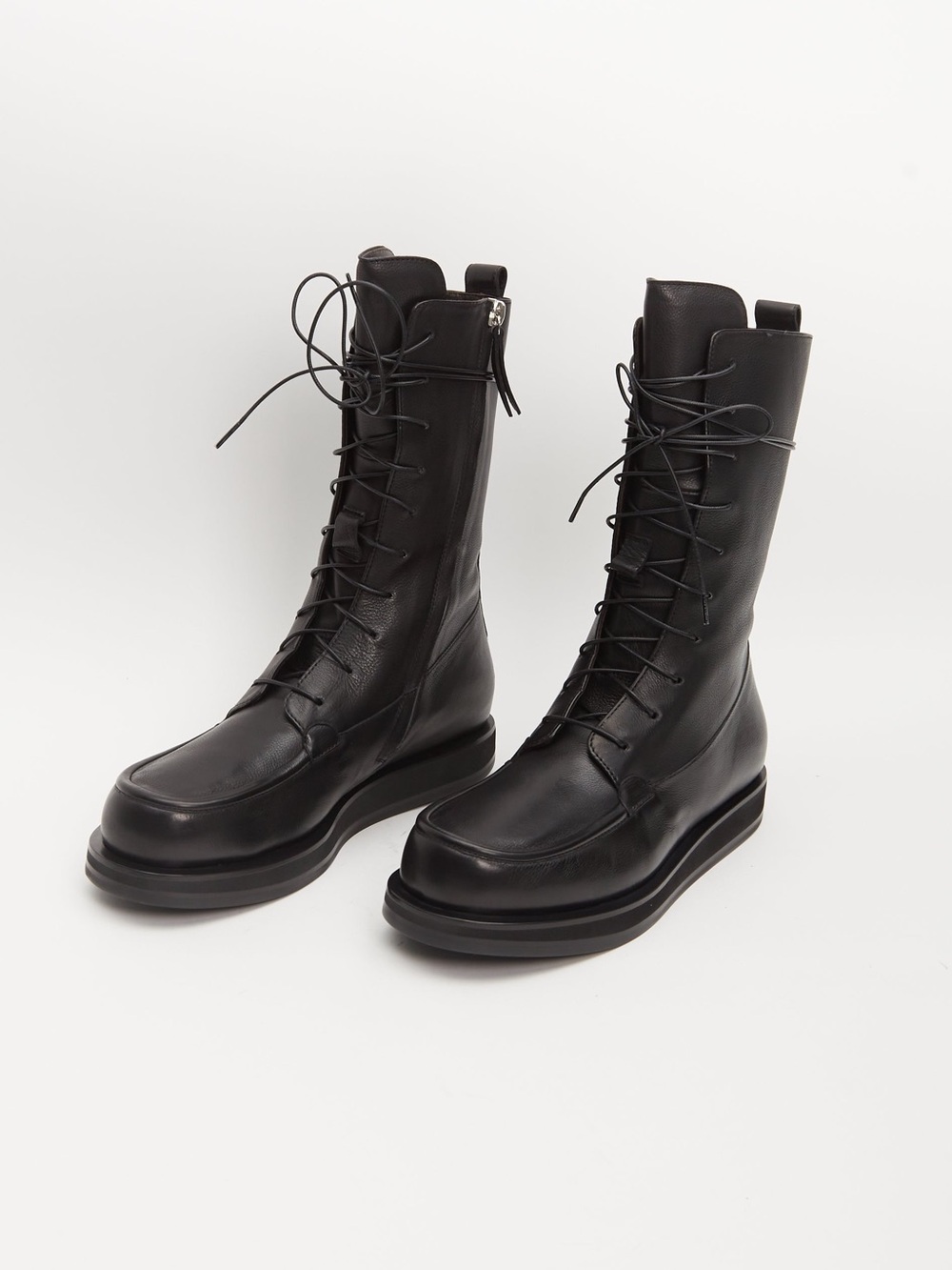 Women’s Black Lace-Up Platform Combat Boots